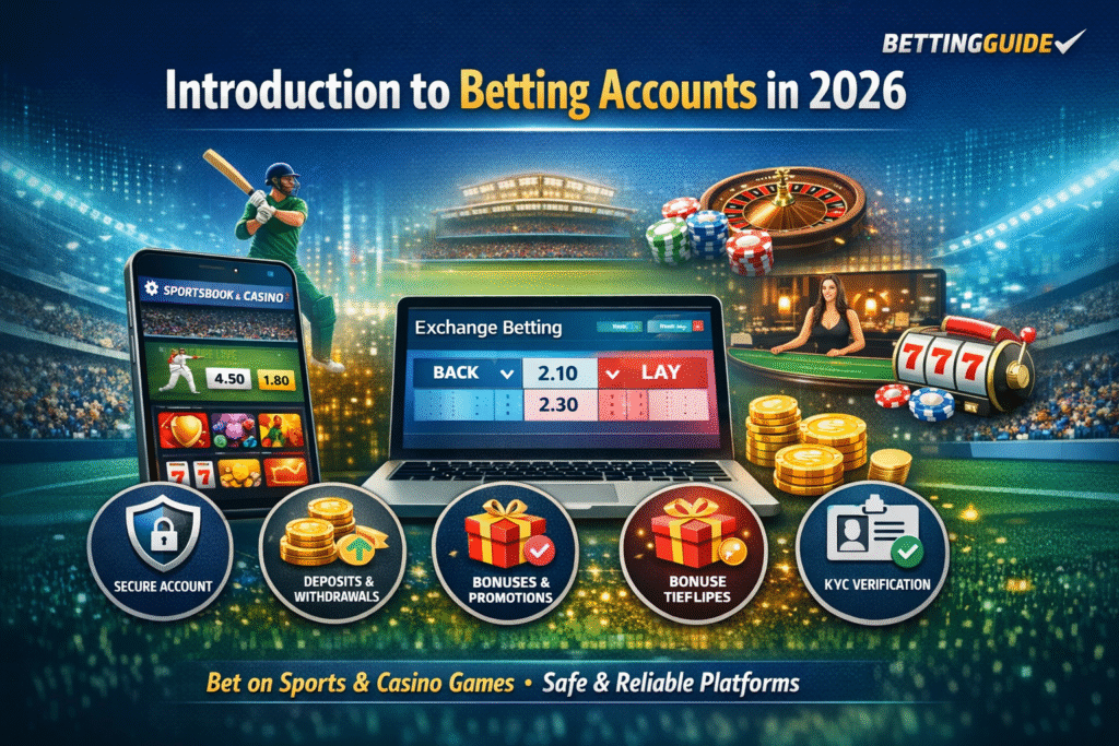 Introduction to online betting accounts in 2026 with sportsbook and exchange interface