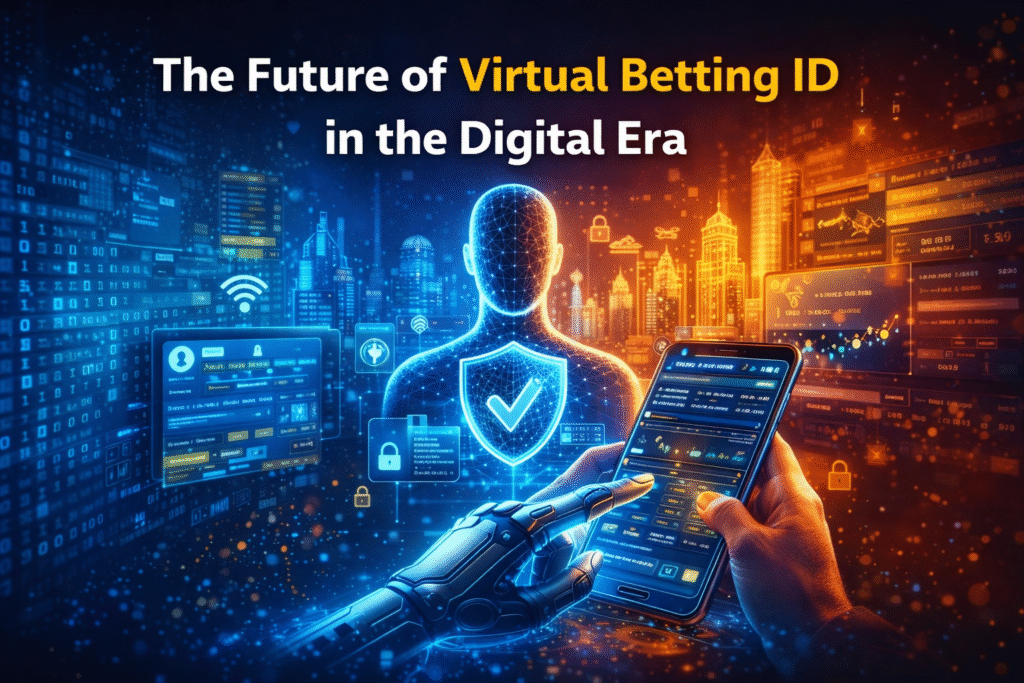 The Future of Virtual Betting ID in the Digital Era with AI security, biometric login, and blockchain technology concept