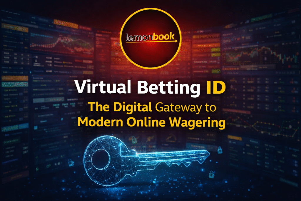 Virtual Betting ID digital gateway concept with Lemonbook logo and secure online wagering background