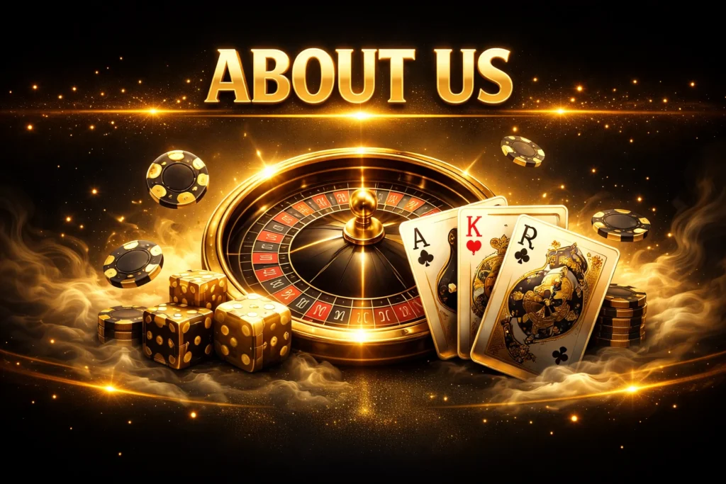 Golden futuristic LemonBook Casino ID hero banner with neon casino elements, roulette wheel, chips, and 3D glowing text.