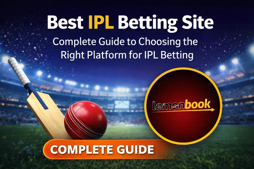 Best IPL Betting Site complete guide with Lemonbook logo and IPL cricket theme