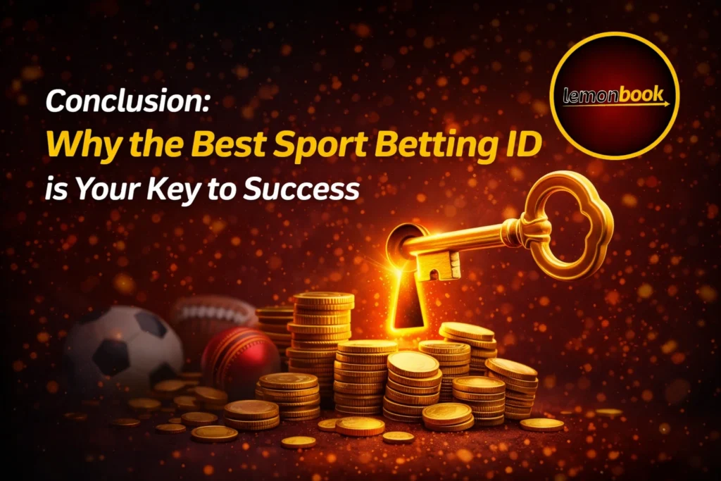 Best sport betting ID success concept with Lemonbook logo showing key to winning and betting profits