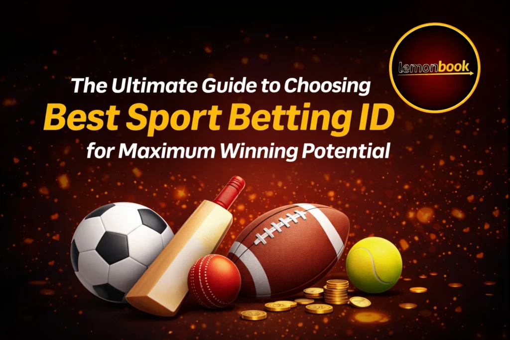 Best sport betting ID guide banner with Lemonbook logo showing sports betting concept and winning potential