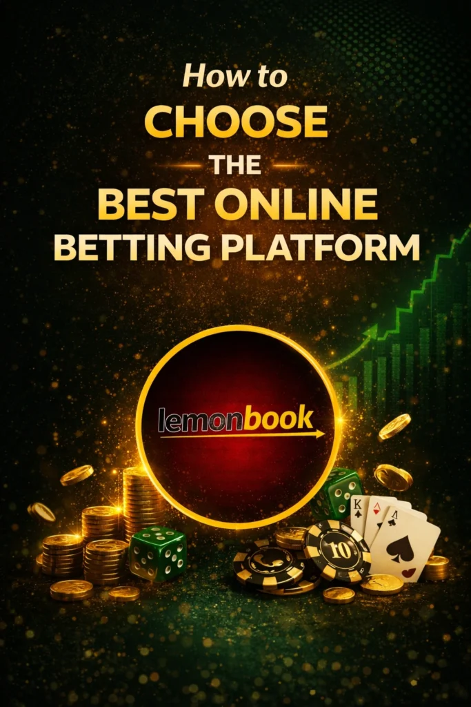 How to choose the best online betting platform with Lemonbook logo, secure betting and casino elements