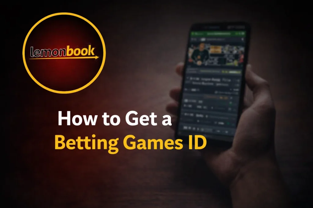 Step by step process to get a betting games ID with lemonbook logo and online registration concept
