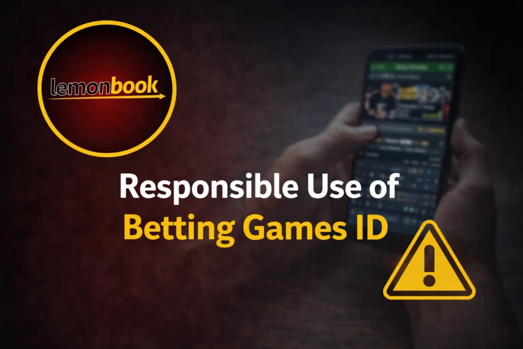 Responsible use of betting games ID concept with lemonbook logo showing safe and controlled online betting behavior