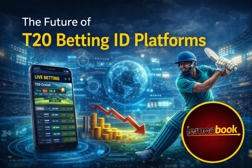 Future of T20 Betting ID platforms for online cricket betting with Lemonbook logo